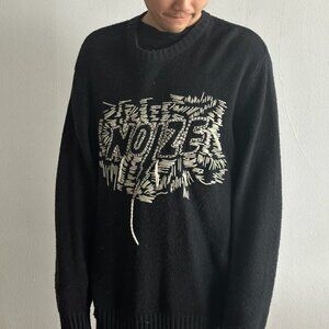 Diesel K-Paxs Noize Black Wool-Blend Crewneck Sweater – Size XL